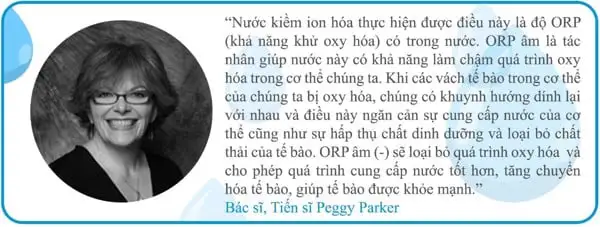 Bác sĩ Peggy Parker chia sẻ lợi ích của nước ion kiềm