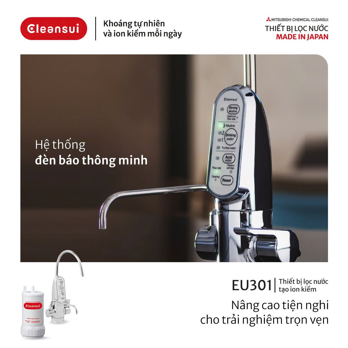 Review chi tiết máy lọc nước Mitsubishi Cleansui EU301 – Có đáng mua không?