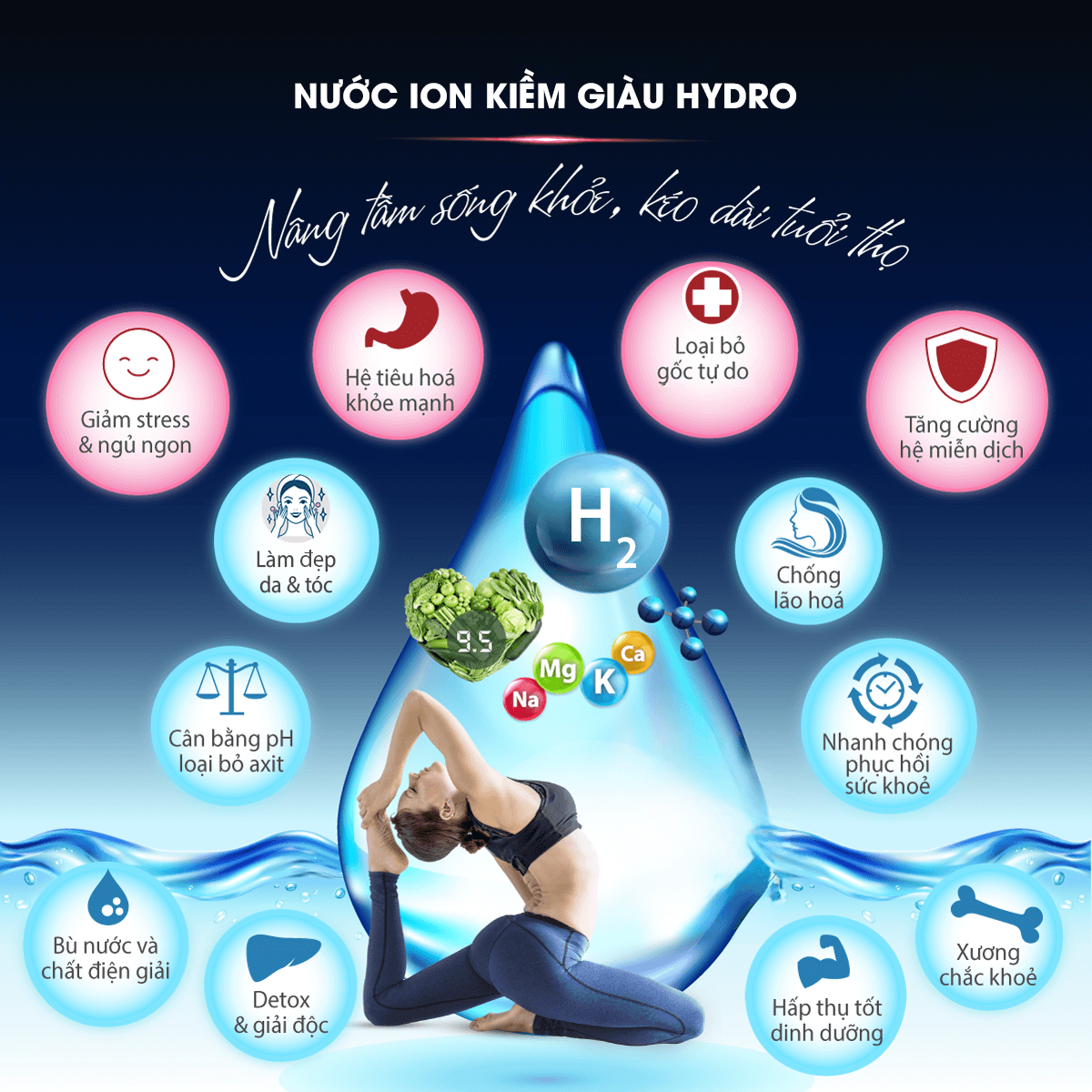 1. Kangen Water – Người tiên phong trong lĩnh vực nước ion kiềm Kangen Water là thương hiệu được xem như biểu tượng của ngành nước ion kiềm trên toàn cầu. Sở hữu công nghệ điện phân tiên tiến, Kangen tạo ra nguồn nước không chỉ giàu hydro mà còn giữ được độ tinh khiết tối ưu, đáp ứng mọi tiêu chuẩn khắt khe về an toàn và sức khỏe.  Công nghệ điện phân hiện đại: Máy lọc nước của Kangen sử dụng hệ thống điện cực titanium phủ platinum cao cấp, giúp phân tách nước một cách hiệu quả, tạo ra nước ion kiềm với các dải pH đa dạng, phù hợp cho nhiều mục đích sử dụng từ uống, nấu ăn đến làm đẹp. Nguồn nước giàu hydro: Với hàm lượng hydro phân tử cao, nước Kangen được đánh giá là có khả năng chống oxy hóa mạnh mẽ, giúp trung hòa các gốc tự do, hỗ trợ ngăn ngừa lão hóa và giảm nguy cơ mắc các bệnh mãn tính. Tính đa năng: Máy Kangen không chỉ đáp ứng nhu cầu cung cấp nước sạch mà còn được thiết kế để phục vụ các mục đích đặc biệt như khử khuẩn, chăm sóc da, bảo quản thực phẩm. Sự kết hợp giữa chất lượng vượt trội và hiệu suất ổn định đã giúp Kangen Water trở thành thương hiệu hàng đầu được tin dùng trong nhiều gia đình và tổ chức trên toàn thế giới.  2. Trim Ion – Kết hợp hoàn hảo giữa công nghệ và thẩm mỹ Trim Ion là thương hiệu nổi bật trong thị trường máy lọc nước ion kiềm nhờ sự kết hợp hoàn hảo giữa công nghệ hiện đại và thiết kế tinh tế, phù hợp với xu hướng sống tiện nghi, sang trọng của người tiêu dùng ngày nay.  Công nghệ tiên tiến: Trim Ion ứng dụng công nghệ điện phân độc quyền, tạo ra nguồn nước ion kiềm có độ ổn định cao về pH và giàu hydro, đảm bảo mang lại lợi ích sức khỏe tối đa cho người sử dụng. Thiết kế đẳng cấp: Sản phẩm của Trim Ion được thiết kế nhỏ gọn, sang trọng với chất liệu cao cấp, dễ dàng hòa hợp với mọi phong cách nội thất nhà bếp hiện đại. Đáp ứng nhu cầu đa dạng: Máy Trim Ion không chỉ mang lại nguồn nước uống an toàn, giàu khoáng chất mà còn phục vụ tốt các mục đích khác như làm đẹp, nấu ăn hay khử trùng. Trim Ion đặc biệt chú trọng vào việc tạo ra trải nghiệm tốt nhất cho người dùng, từ chất lượng nước đến tính thẩm mỹ và độ bền của sản phẩm, giúp thương hiệu này trở thành sự lựa chọn đáng tin cậy trên thị trường.  3. Mitsubishi Cleansui – Chuyên gia trong công nghệ lọc nước hiện đại Mitsubishi Cleansui là thương hiệu danh tiếng đến từ Nhật Bản, chuyên về công nghệ lọc nước tiên tiến với mục tiêu mang lại nguồn nước sạch, an toàn và giàu dinh dưỡng cho mọi gia đình.  Công nghệ lọc sợi rỗng độc quyền: Mitsubishi Cleansui sử dụng màng lọc sợi rỗng siêu nhỏ, giúp loại bỏ hiệu quả các tạp chất như vi khuẩn, clo dư và kim loại nặng nhưng vẫn giữ lại khoáng chất tự nhiên, giúp nước luôn an toàn và bổ dưỡng. Duy trì pH ổn định: Máy lọc nước của Mitsubishi Cleansui được thiết kế để tạo ra nguồn nước có độ pH ổn định, phù hợp cho cả uống trực tiếp và sử dụng trong các hoạt động sinh hoạt khác. An toàn cho sức khỏe: Công nghệ lọc của Cleansui không sử dụng hóa chất độc hại, đảm bảo nguồn nước luôn đạt tiêu chuẩn an toàn, thân thiện với môi trường và sức khỏe người dùng. Thiết kế bền bỉ và tiện dụng: Sản phẩm của Mitsubishi Cleansui được chế tạo từ các vật liệu cao cấp, có độ bền cao và thiết kế gọn nhẹ, giúp việc lắp đặt và sử dụng trở nên dễ dàng hơn bao giờ hết. Với cam kết về chất lượng và sự an toàn, Mitsubishi Cleansui đã khẳng định vị trí của mình là một trong những thương hiệu hàng đầu trong ngành lọc nước, mang lại sự an tâm tuyệt đối cho hàng triệu người dùng trên toàn thế giới.
